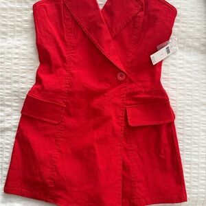 Anthropologie Red Jumpsuit